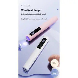 2-in-1 Handheld Nail Dryer Lamp with Bracket, Fast Cure All Gel Polish/Glue, USB Rechargeable, 30/60s Timer, Foldable Storage