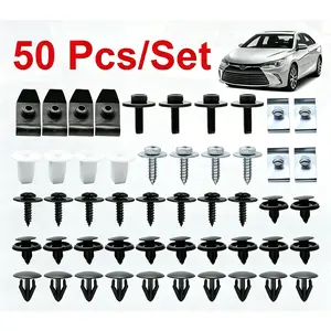 50Pcs M6 Body Bolts & U-Nut Clips, Engine Under Cover Splash Shield Guard Fasteners Compatible with Toyota