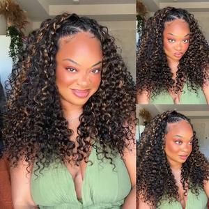 [WEAR GO HALF WIG] ISEE HAIR Wear Go 1B/30 Highlight Half Wig Water Wave Invisible Hairline Glueless Human Hair Wigs Seamless Flip Over Wig Natural Look Beginner Friendly #ISEECrochetNewArrivals #SummerVibes,summerhairstyles