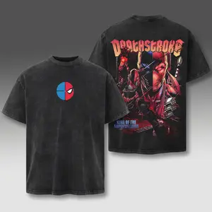 Deathstroke Supervillain DC Comic Double Printed Oversize Lightweight Acid Washed Tee, Character TV Series Graphic Design Unisex Top Cotton Streetwear T-Shirt Clothes Menswear