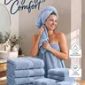 LANE LINEN 100% Ringspun Cotton 16-Piece Colored Bundle Bathroom Towel Sets - 4 Bath, 8 Washcloths, 4 Hand Towels, Soft, Lint-Resistant, Absorbent, Quick-Dry, Durable, Modern, Breathable, OEKO-TEX Certified, Ideal for Home & Gym, Great Gift Option, 100% C