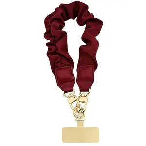 Portable Women's Phone Lanyard, Wrinkled Elastic Phone Strap, Short Wristband, Stylish Mobile Accessory, Perfect for Daily Use