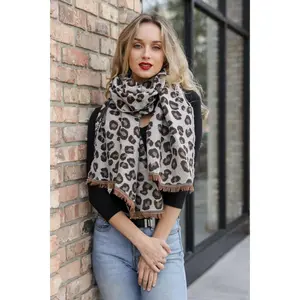 Reversible Leopard Blanket Scarf