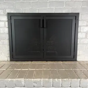 Pillars Customs Fireplace Screen with Doors, Custom Made to Fit Your Fireplace