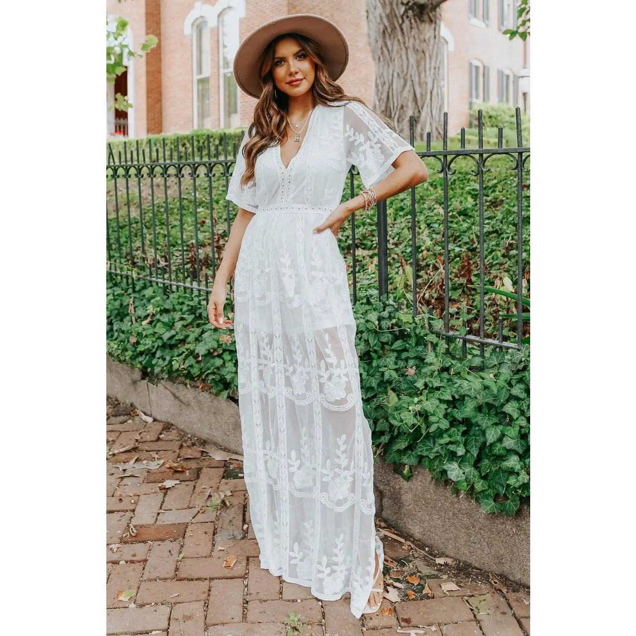 Reign White Lace Romper Maxi - FINAL SALE - TikTok Shop