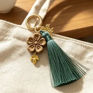 Handmade Tassel Keychain, Dual-Use Bag Charm, Crafted Key Holder, Stylish Accessory for Keys and Bags, Perfect Gift Idea