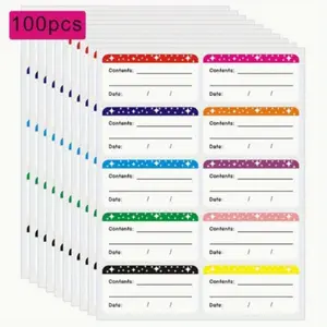 100 Colorful Removable Freezer and Food Storage Labels, Energy Star Certified, Perfect Kitchen Organization Solution