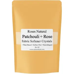 Fabric Softener Crystals, 20 oz, Plant-Based, Hypoallergenic Scent Beads, Softens & Freshens Laundry, Available in Peppermint, Lavender, Patchouli, Leather, Made in the USA (Patchouli Rose)