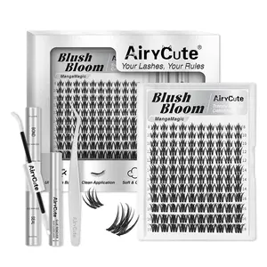 BlushBloom | AiryCute MangaMagic Collection Upgrade U Lashes with Ultra-Dense, Waterproof, Long-Lasting Lashes | FairyBloom | Fashion Wet Look | fairy bloom Beginner-Friendly DIY Lashes for a Flawless | Trendy & Must-Have Clusters #SummerVibes