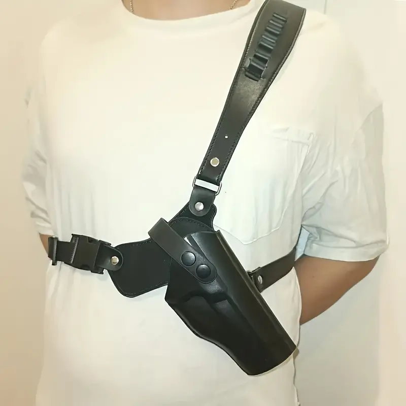 Tactical Shoulder Holster for M1911 Pistols - Right-Handed Heavy-Duty Strap with Snap Button Closure for Secure Hold, Concealed Carry, Hunting, Black Combat Shoulder Harness