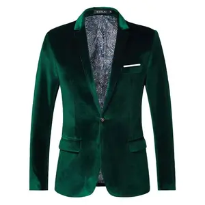 2025 Men's Slim Suit Jacket - Gold Velvet Green Corduroy Wool Couples Prom Business MenswearFQ8D