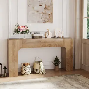 63Inch/47 Inch Farmhouse Console Table for Entryway, Slim Wood Sofa Side Table, Narrow Rustic Foyer Furniture for Living Rooms, Hallways, Apartments