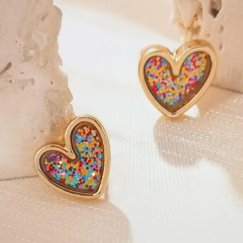 Mother's Day Gift Heart Shaped Pretty Studs Earrings, Cute Colorful Heart Earrings for Women & Girls, Fashion Jewelry for Party, Daily Decor, Statement, Trendy Jewelry, Jewelry Gifts