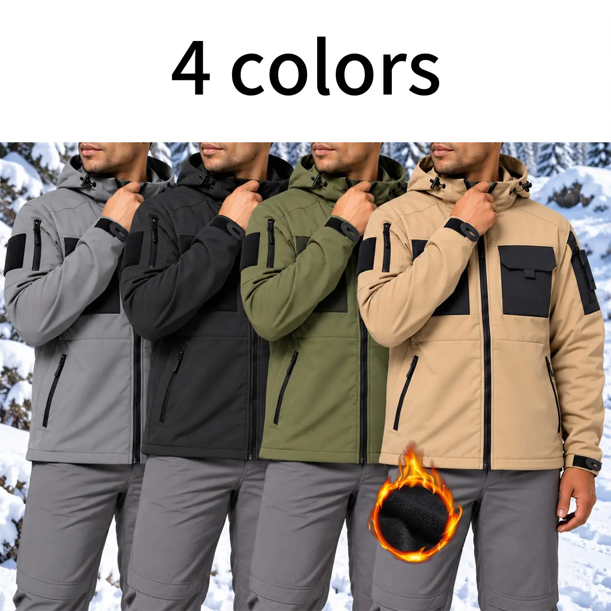 Homug Men’s Lightweight Rainproof Jacket – Waterproof and windproof, regular-fit multi-pocket lightweight jacket, suitable for sailing, skiing, snowboarding, and winter wear