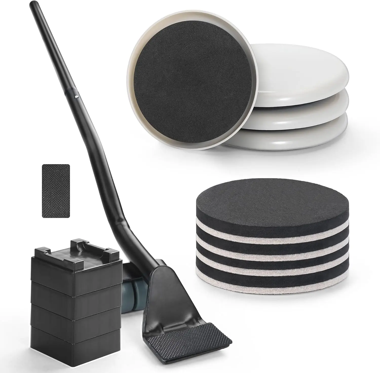 8PCS 3.5" Sliders 1Set Furniture Lifter Tool for Heavy Furniture and Appliances, Reusable Moving Pads, Floor Protectors for Carpet