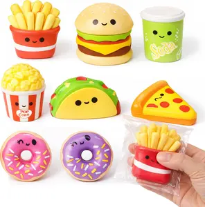4E's Novelty 24-Pack Fast Food Squishy Toys – Slow-Rising Mini Squishies for Kids Party Favors