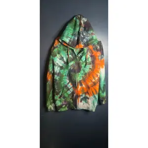 🔥 Hand-Dyed Chaps Zip Hoodie – Size Large