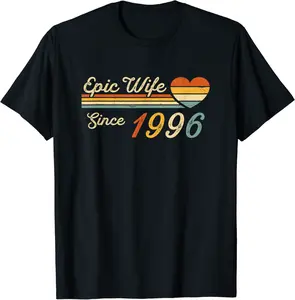 Epic Wife Since 1996 - 26th Wedding Anniversary 26 Year T-Shirt - Margaritahe Shop 63B09QXR14RM