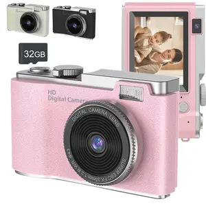 Digital Camera for Photography & Vlogging -48MP, 1080P Compact Camera with 32GB Card，48MP Camera 2.4'' LCD Digital Zoom, with Built-in Flash, Includes With Card Reader&OTG - Ideal for Beginners, Live Streaming & Travel, Portable Digital Camera