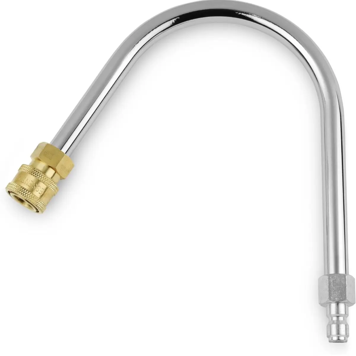 ESSENTIAL WASHER 120 Degree Bend Pressure Washer Gutter Cleaner Attachment with 1/4'' Quick Connect Brass Coupler and Plated Steel Plug