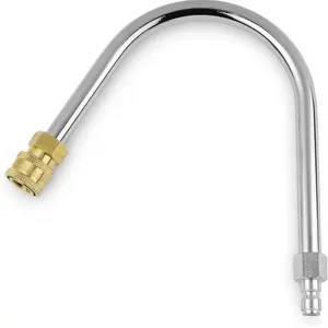 ESSENTIAL WASHER 120 Degree Bend Pressure Washer Gutter Cleaner Attachment with 1/4'' Quick Connect Brass Coupler and Plated Steel Plug