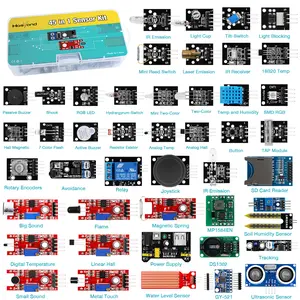 Plug-and-Play 45-Different Functional Sensor Modules Kit (45+ Sensors) for Arduino, ESP32, Raspberry Pi IoT DIY Projects, Ideal for Student, Beginner