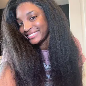 [NEW IN] OQ HAIR Pre-Cut Lace Kinky Straight 360 Full Lace Frontal Glueless Wig With Invisi Drawstring Pre Plucked Human Hair Wig #TikTokShopBlackFriday