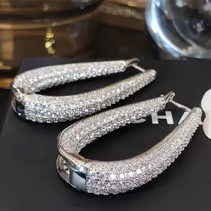 Shiny Cubic Zirconia Earrings - Elegant Women's Jewelry with Versatile Styles, Ideal for Bridal Wear & Holiday Gifts