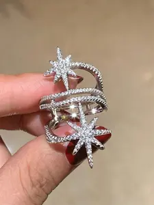 1 PC Glamorous Cubic Zirconia Ring For Women For Wedding Engagement Anniversary Party Jewelry Valentine's Day Gift