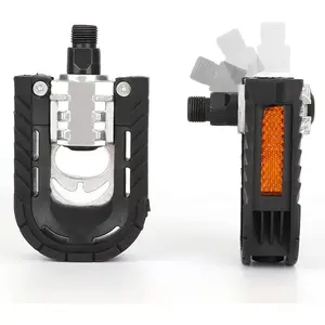 Pedals, Folding  Pedals Universal 9/16'' with Reflective Strips | Aluminum | Non-Slip |  | Wide Flat Cycling Foldable Pedals for Ebike, Urban Commute, MTB Bikes
