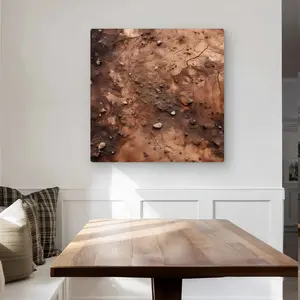 212 MAIN Light Nature-Inspired Aluminium Metal Print Wall Art, 32x32 in Mud & Stones Brown, Artistic Home Decor for Stylish Rooms, Ideal Gift