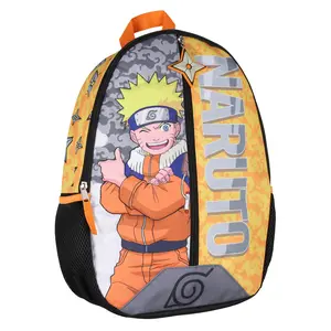 Naruto Backpack 3D Quilted Character 16" Kids School Travel Backpack w/ Rubber Shurukien Zipper Pull