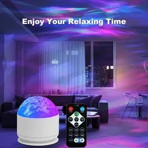 7 Color Star Projector Light with Music Rhythm Ocean Wave & 3D Water Ripple Effects Romantic Night Gift for Kids & Lovers Ocean Wave Remote Control water ripple shade aurora starry sky galaxy star ocean waves skylight lights projector light lamp
