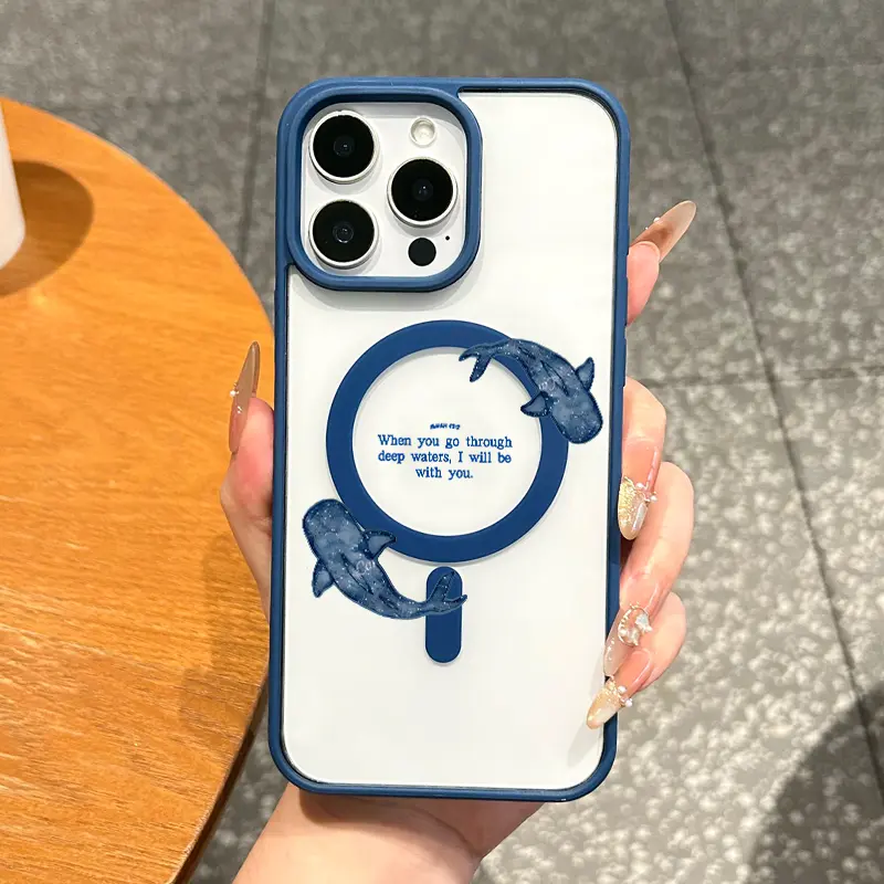 Premium Magnetic Cellphone Protector Case for iPhone 11/12/13/14/15/16/17 Pro Max, Aesthetic Whale Shark & Bible Verse Design, MagSafe Ready, Anti-Fall, Ultra-Thin, Handheld Phone Accessories, Perfect for Everyday Use, Smartphone