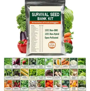 30 Variety Vegetable Seeds Pack – Complete Heirloom Garden Kit for Outdoor Planting, High Germination Non GMO Survival Seed Collection for Backyard Gardening