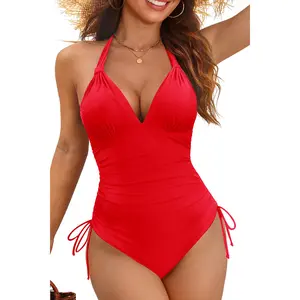 Tummy Control One Piece Swimsuit - Halter Push Up Bathing Suits Sexy Swimwear 2026  SwimWeek  summervibes