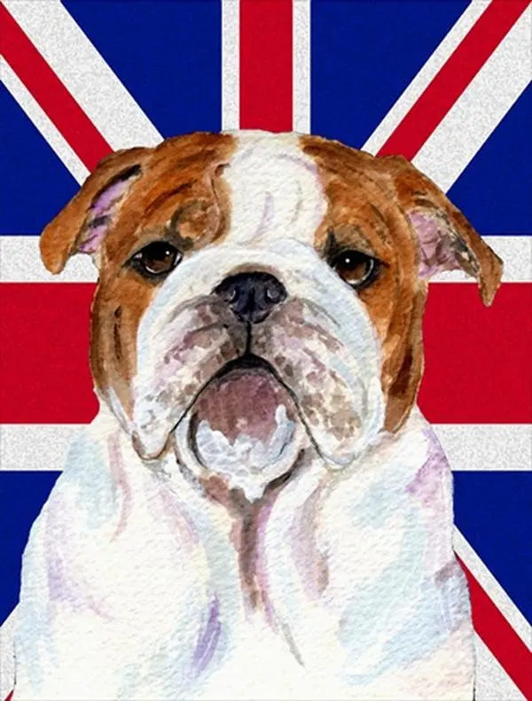 212 MAIN English Bulldog British Union Jack Garden Flag, Double-Sided 100% Polyester Outdoor Decoration, Weatherproof & Fade-Resistant, Patio, 11X15 In