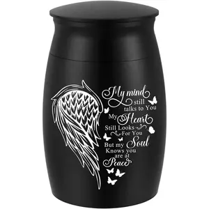 Small Urns for Human Ashes Aluminum Mini Urn for Ashes Wing Small Cremation Urn Memorial Keepsake Ash Holder-My Mind