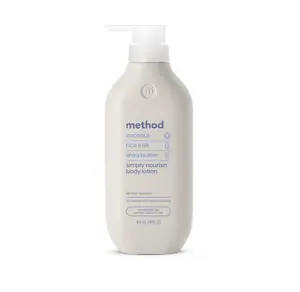 Method Body Lotion, Simply Nourish, Coconut, Rice Milk + Shea Butter notes, 24 Hours of Moisture 14 oz