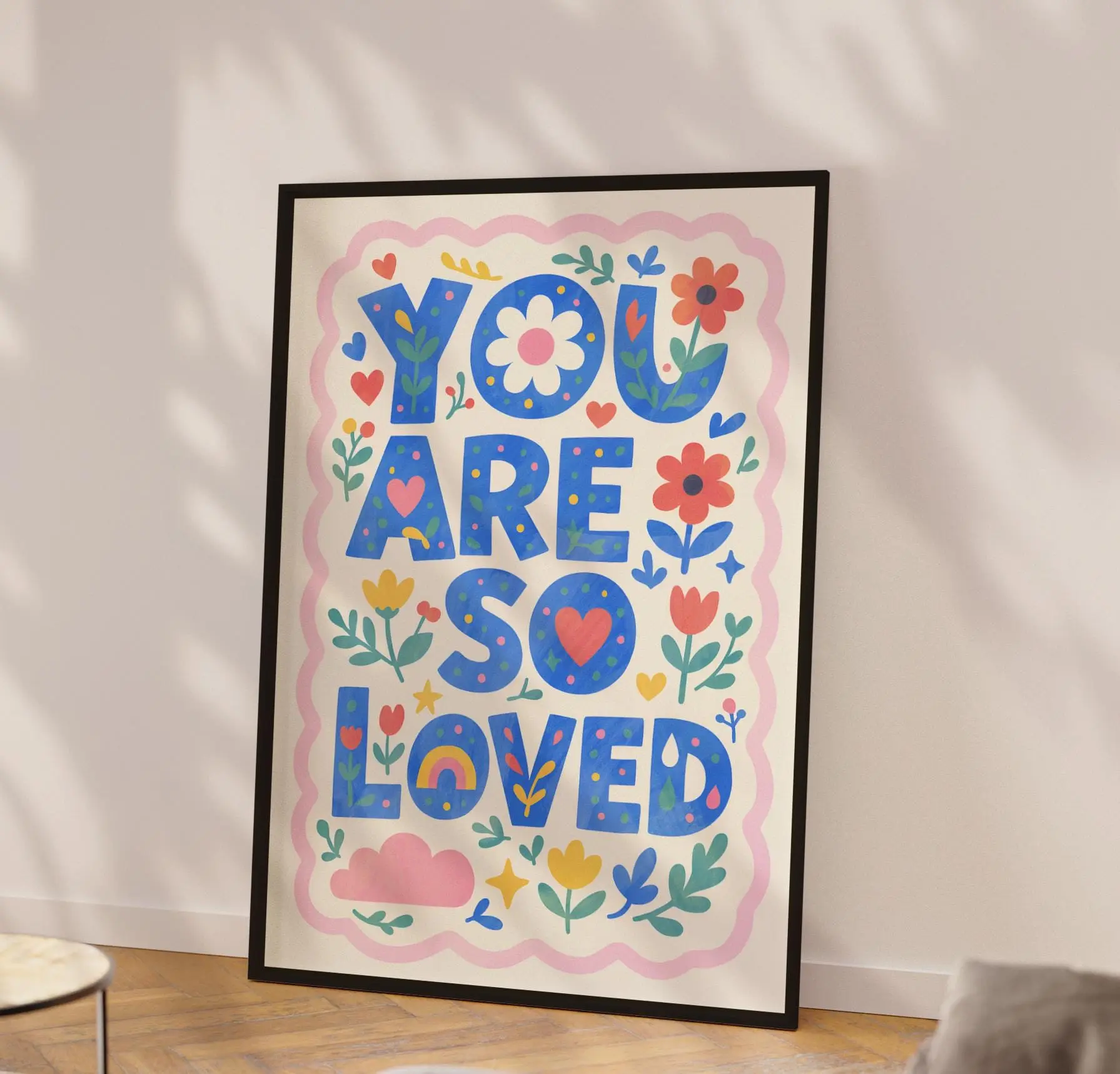 [Unframed] Nursery wall art Kids room You are so loved Playful art Children’s Decor Modern decor Girl Toddler Nursery print