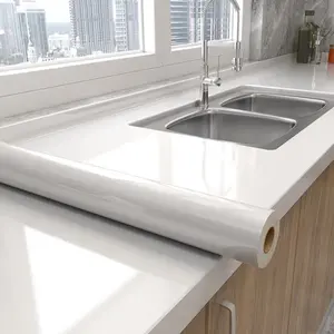 Glossy Self-Adhesive Removable Wallpaper, Vinyl Contact Paper for Countertops, Cabinets, Furniture, Easy to Apply and Remove