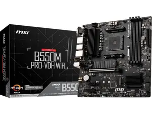 MSI B550M PRO-VDH Micro-ATX Motherboard - AMD AM4, Ryzen 5000/4000/3000 Ready, PCIe 4.0, Dual M.2, USB 3.2 Gen 1, 2.5G LAN, Realtek Audio