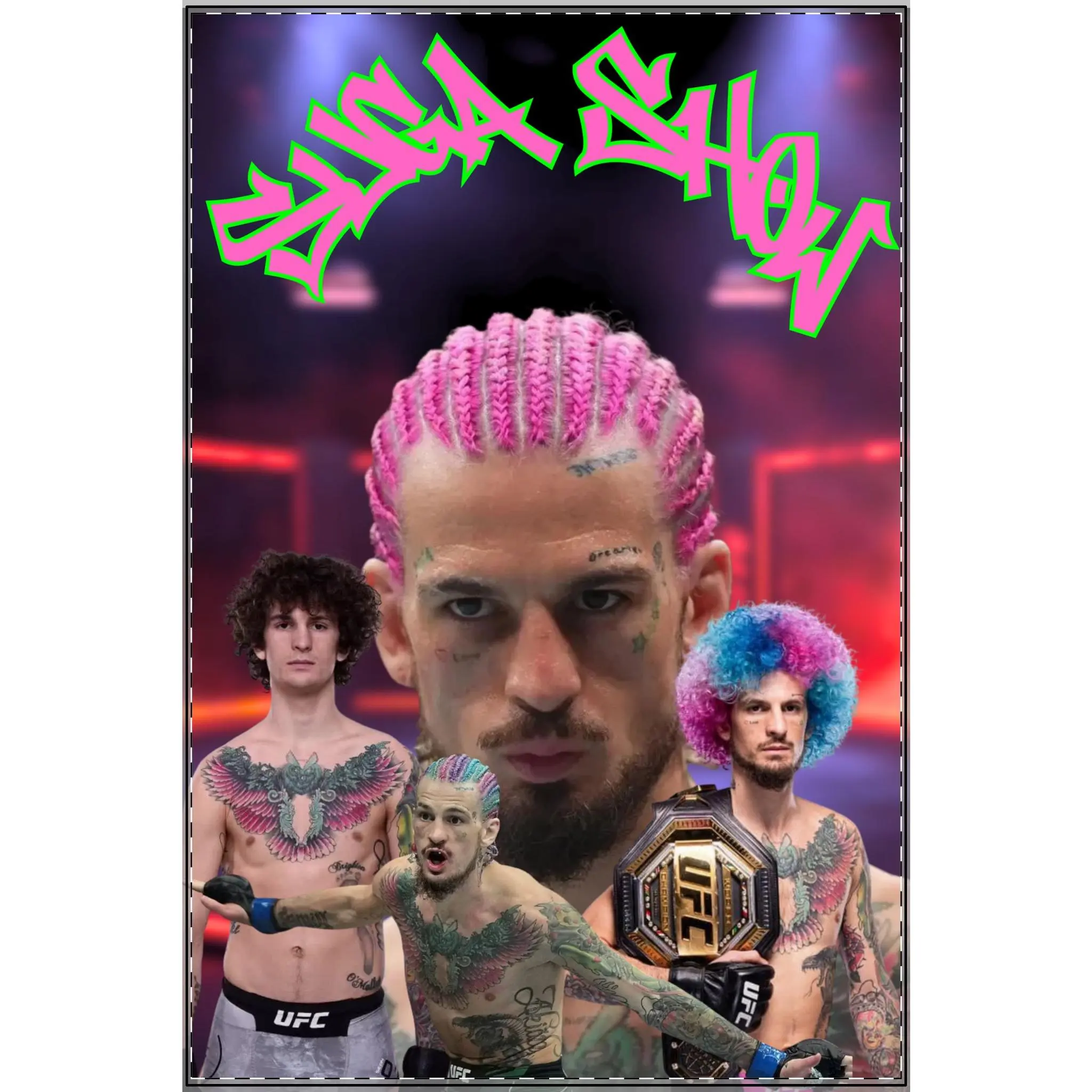 Suga Sean Satin Poster MMA Wall Art UFC Graffiti Design