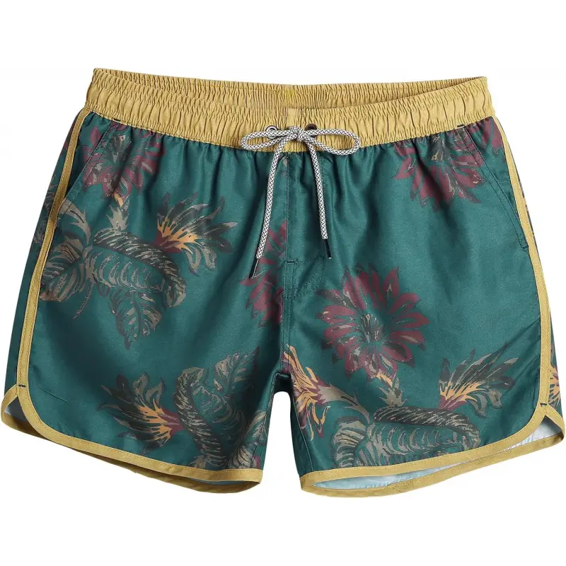 Mens Boys Short 80s 90s Vintage Swim Trunks with Mesh Lining Quick Dry Swim Suits Board Shorts