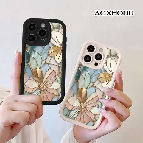 Compatible for iPhone11/12/13/14/15/16/promax/x/xs/xr/xsmax Case Premium Vintage Flowers Soft TPU Shockproof Protective CASE, Accessories, Smartphone