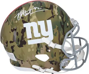 Michael Strahan New York Giants Autographed Riddell Camo Alternate Speed Authentic Helmet - Fanatics Authentic Certified