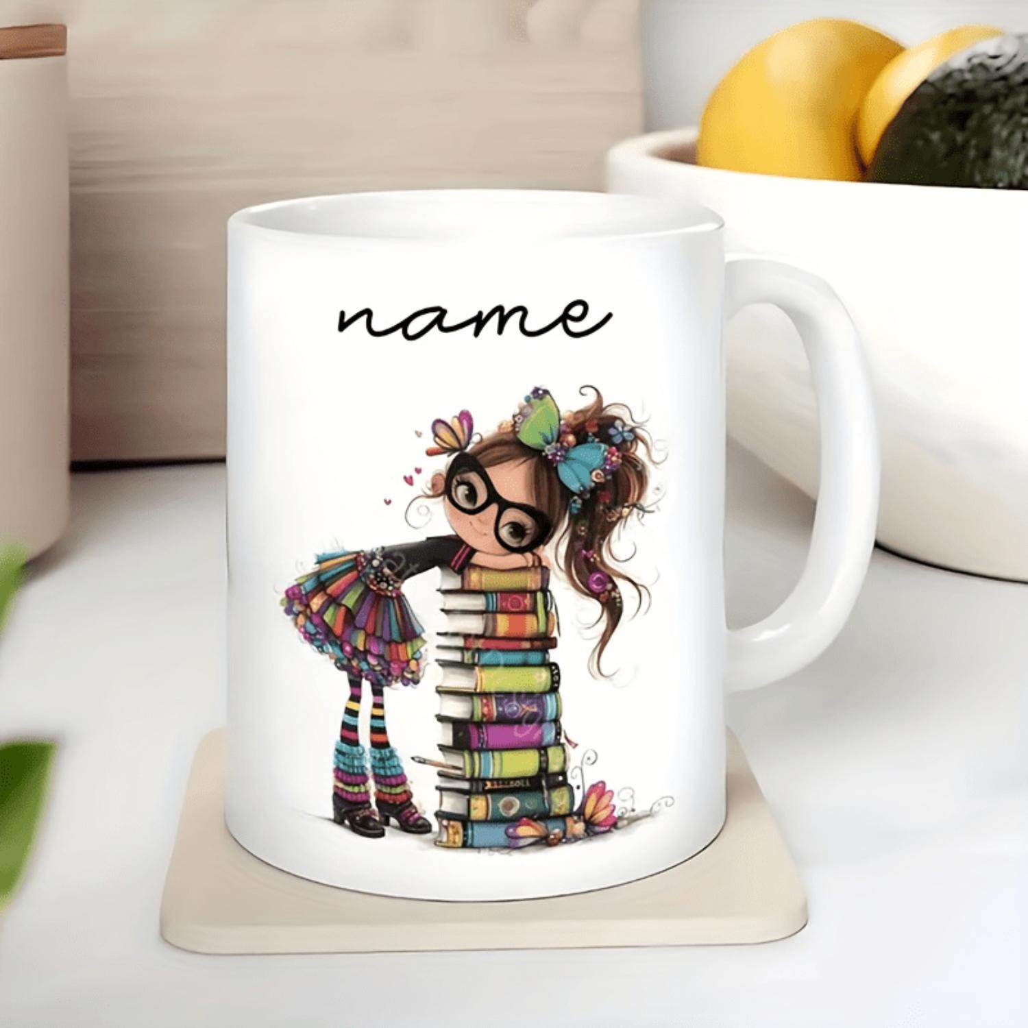Elegant Reusable Bookworm Mug Perfect for Birthdays Graduations and Teacher Support Durable Hand Wash Only Ideal Gift for Female Students and Educators
