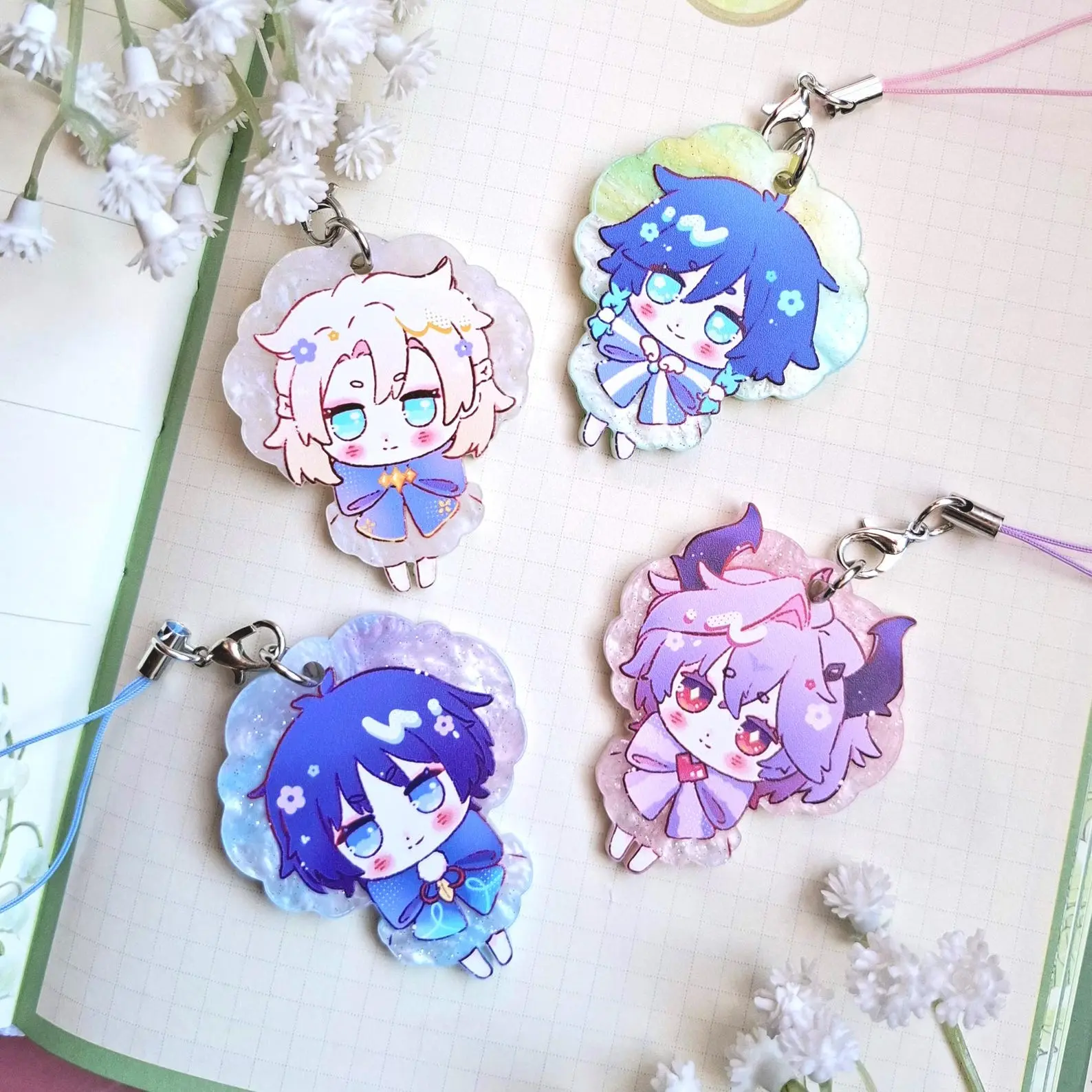 Genshin Impact Acrylic Keychain | Durin Venti Albedo Wanderer