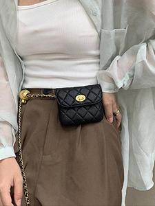 women's elegant quilted design belt bag, 2025 new style fashionable pu leather fanny pack for daily used, pouch, casual trendy versatile high-quality daily commuting bag purse, chain waist bag, mother's day gift
