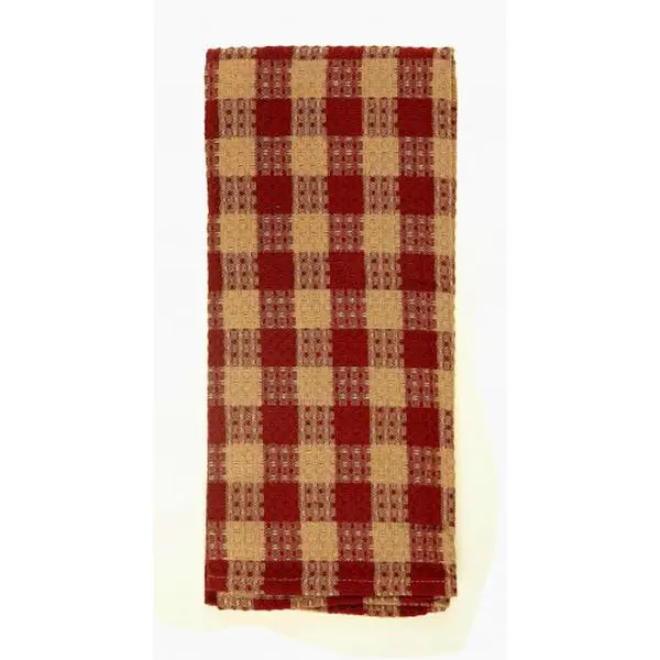 Mr. MJs Trading AG-30251S-4 Cleaning Tea Towels, Burgundy Check - Set of 4